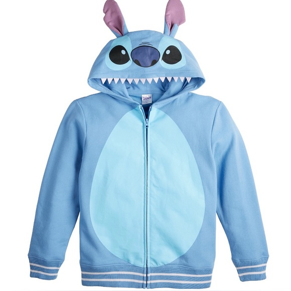 Stitch hoodie with ears and teeth MED kids NWT - Picture 1 of 4